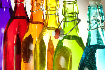 colored bottles