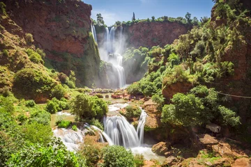 Fototapete Rund Ouzoud-Wasserfälle, Grand Atlas in Marokko © Noradoa