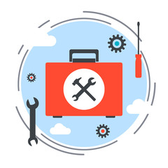 Maintenance service and technical support, help service vector concept