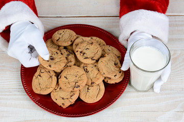 Santa Claus Cookies and Milk