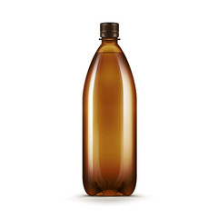 Vector Blank Brown Plastic Water Beer Kvass Bottle