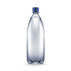 Vector Blank Plastic Blue Water Bottle