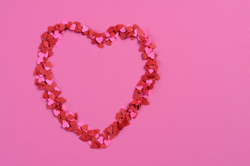 Mini Paper Hearts on Pink