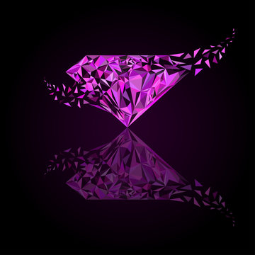 Gemstones around the world merge to be one Marvellous Diamond, pink sapphire logo, diamond logo, background for jewelry or gems company