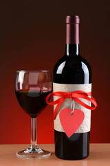 Wine Bottle Decorated For Valentines Day