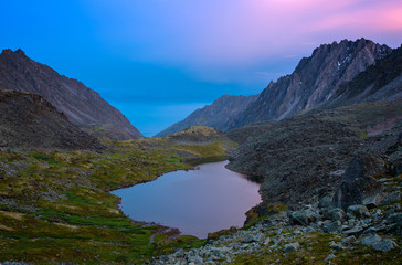 In the mountains after sunset