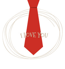 Happy fathers day card design with Big Tie. Vector Illustration.