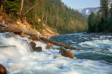 Merging mountain rivers