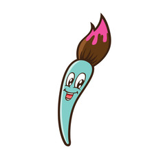 cartoon paint brush isolated on white background