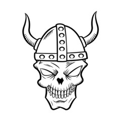 Cartoon viking skull