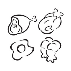 set of sketchy food icon