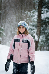 girl out in snowy weather