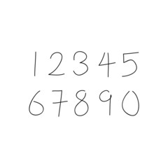 Set of numbers written with pen
