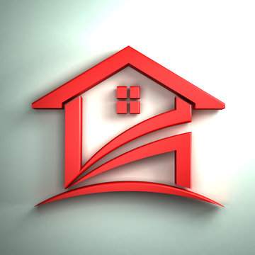 recommend clip art: Shinny Red House with arc