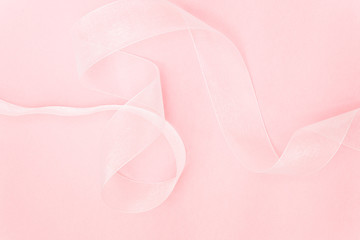 White Ribbon Pink Background - Valentine's Day theme