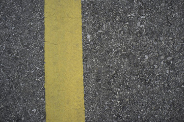 Road asphalt texture with lines yellow stripe