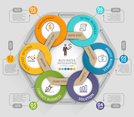 Business timeline info graphic template. 