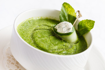 green cream soup