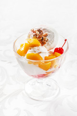 ice cream with fruits