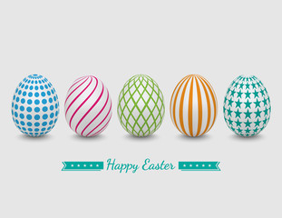Easter eggs on white background,vector