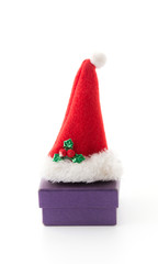 Obraz na płótnie Canvas gift box with christmas hat