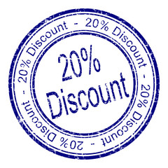 20% Discount rubber stamp