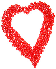 Candy Valentine's Day Heart made of cinnamon drop candies.