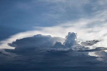 The Big cloud has closed the bright sun on turn blue the sky