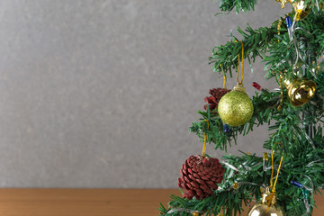 christmas tree on wood table