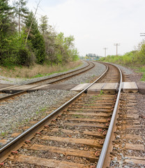 Double railway track