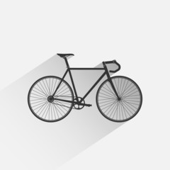 Fototapeta na wymiar bicycle vector icon with shadow.
