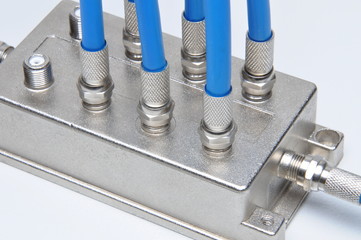 Coaxial cables with tv splitter