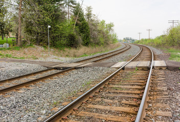 Fototapeta na wymiar Double railway track