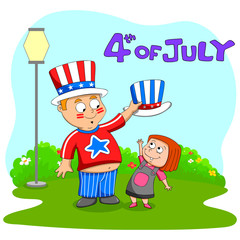 People celebrating 4th of July