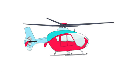 Obraz na płótnie Canvas Helicopter in Flight. Vector Illustration.