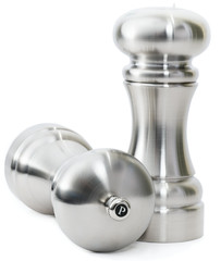 Salt Shaker & Pepper Mill on white background. 
