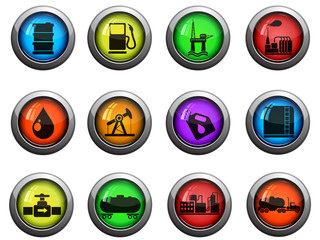 Oil and petrol industry objects icons