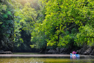 Fototapeta premium kayaking among the nature
