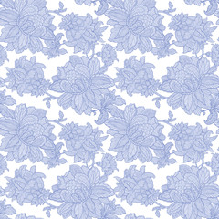 Elegant Seamless pattern with ornament, vector floral illustration in vintage style
