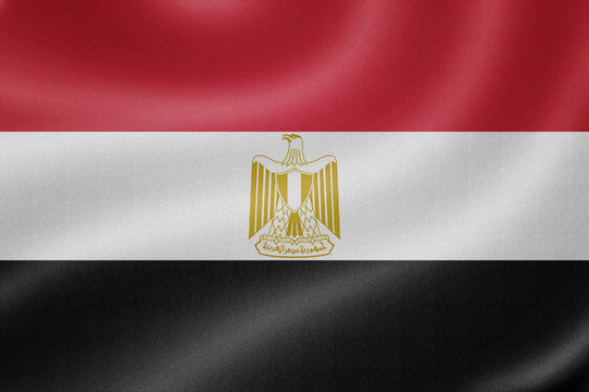 Egypt flag on the fabric texture background
