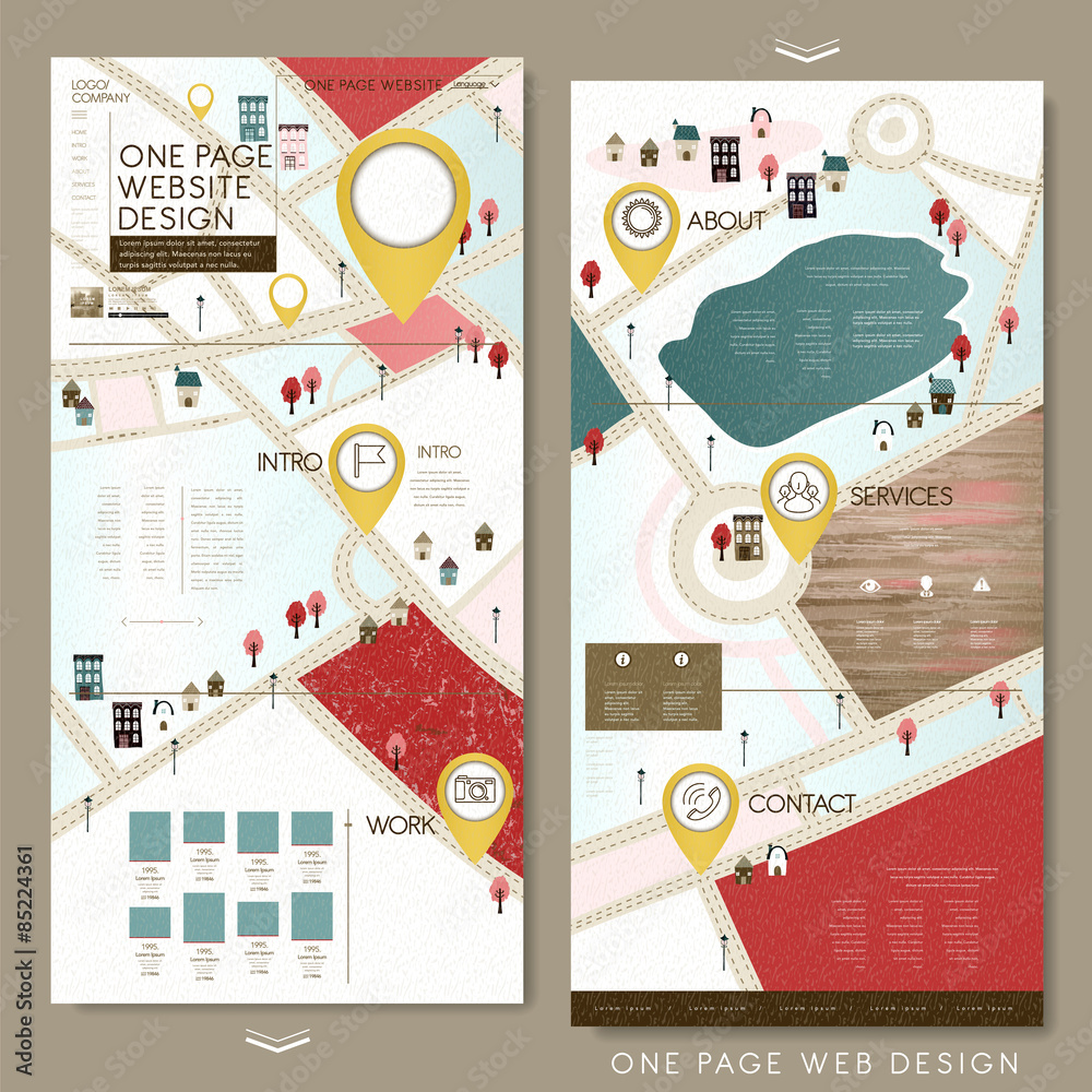 Canvas Prints adorable one page website design template