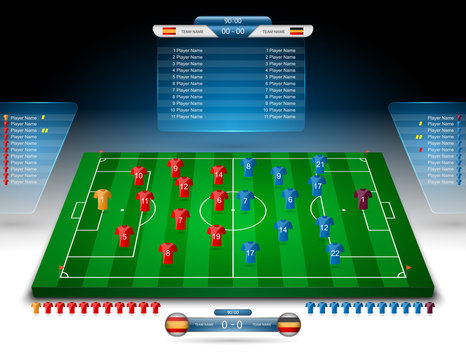 vector soccer field with scoreboard,vector
