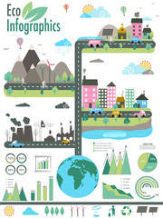 Creative eco infographic template layout.