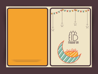 Fototapeta na wymiar Beautiful greeting card for Eid Mubarak celebration.