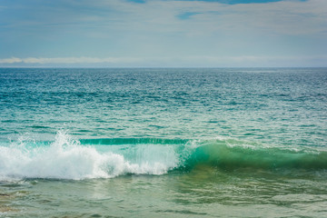 Wave in the Pacific Ocean, seen at Newport Beach, California.