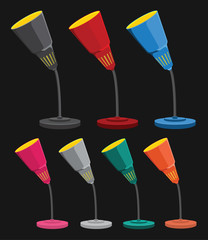Colorful desktop lamps