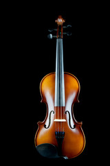 Fototapeta na wymiar Violin on Black Background