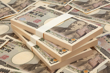日本紙幣/一万円の札束