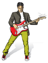 punk man with the guitar