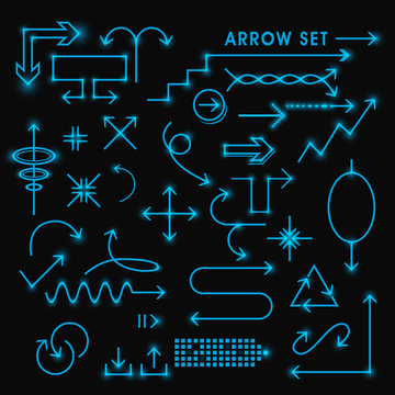 modern fluorescent arrows set